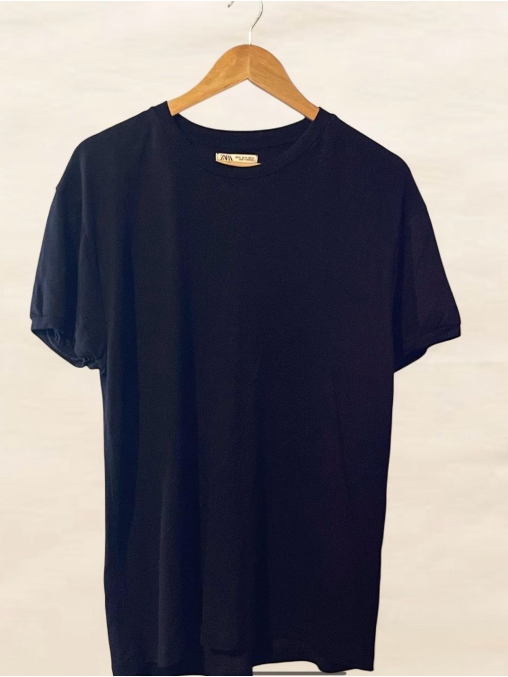 Zara Men Black Short Sleeve Crew Neck Tee